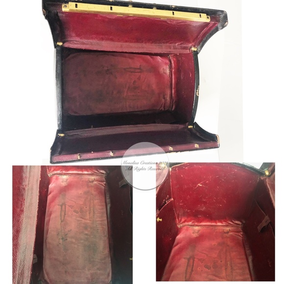 Louis Vuitton Doctors Bag Cabin Train Case Antique Black Grained Leather Rare - Picture 9 of 15